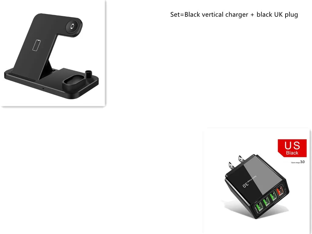 4-in-1 wireless charging station with adjustable magnetic stand for phone and Apple Watch