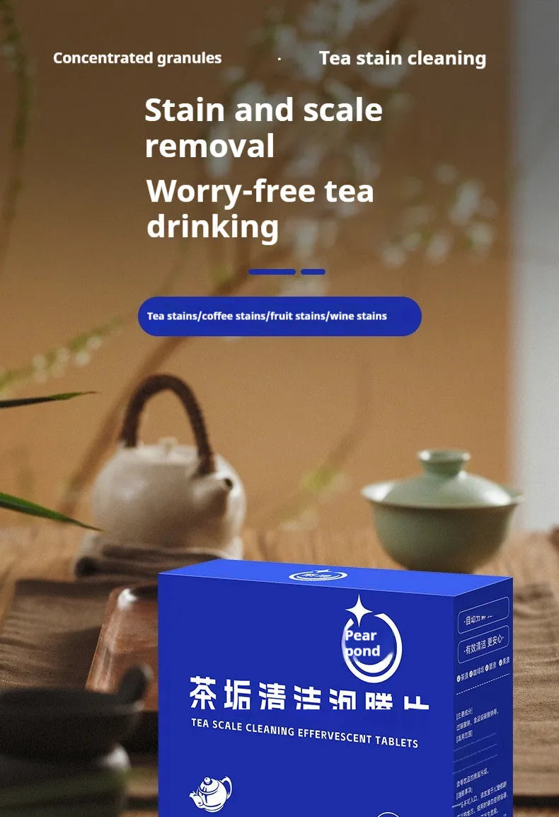 Tea scale cleaning effervescent tablets 20 tablets box 100g net content for kettles