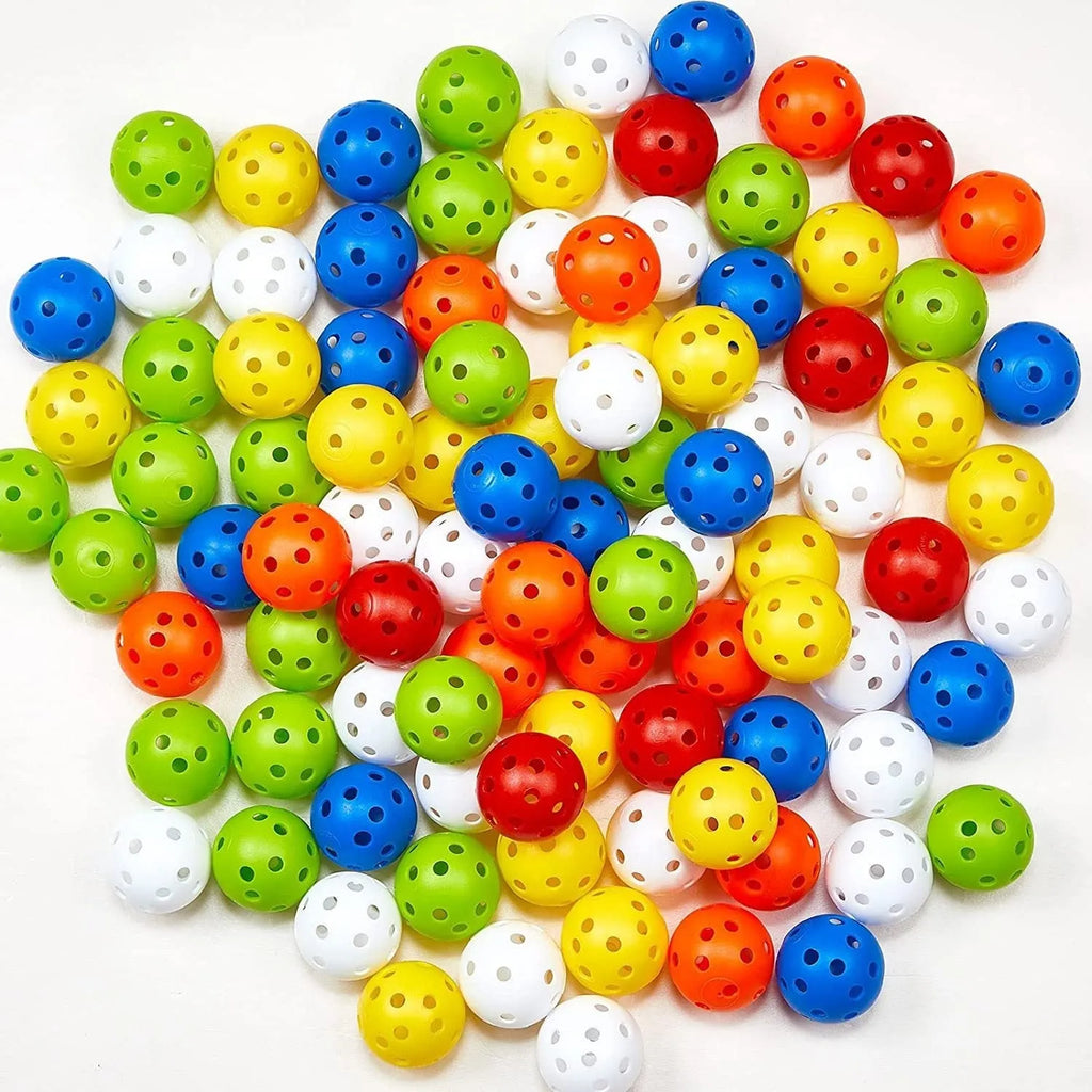 Multi-colour 26-hole golf practice balls with 42mm diameter for putting training