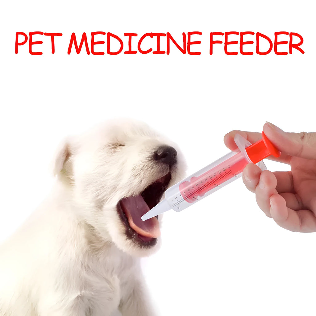 Two silicone pet pill shooters with soft tips for administering medication to cats and dogs
