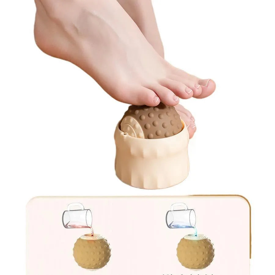 Massage ball set for hot and cold therapy in caramel mocha and green colour options