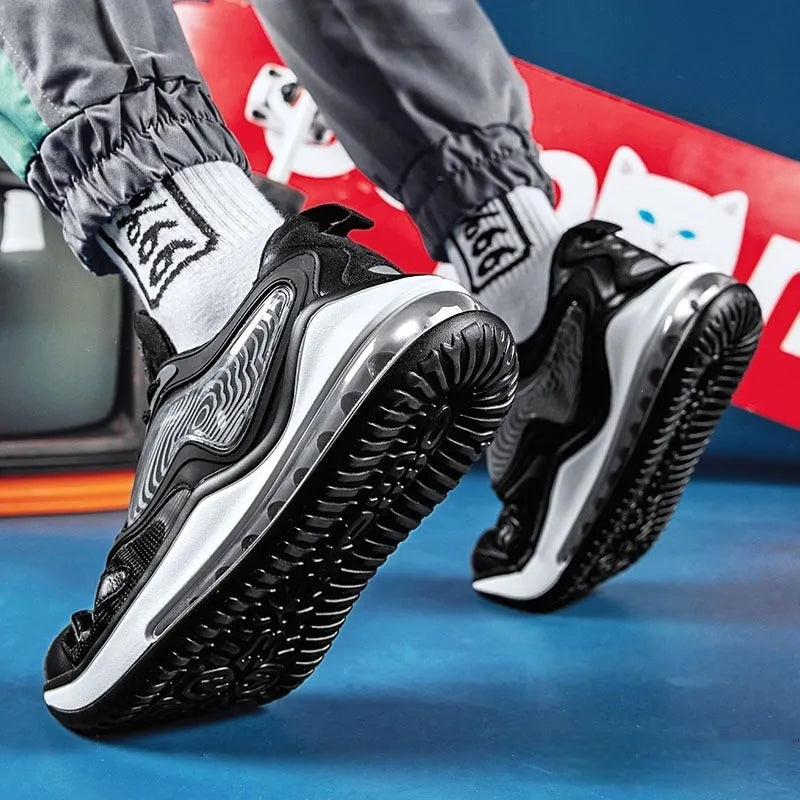 Men's casual summer shoes with air cushion and rubber sole in Space Black