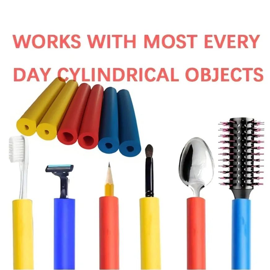Rubber auxiliary grip hose for tableware and pen tools showing inner and outer diameters
