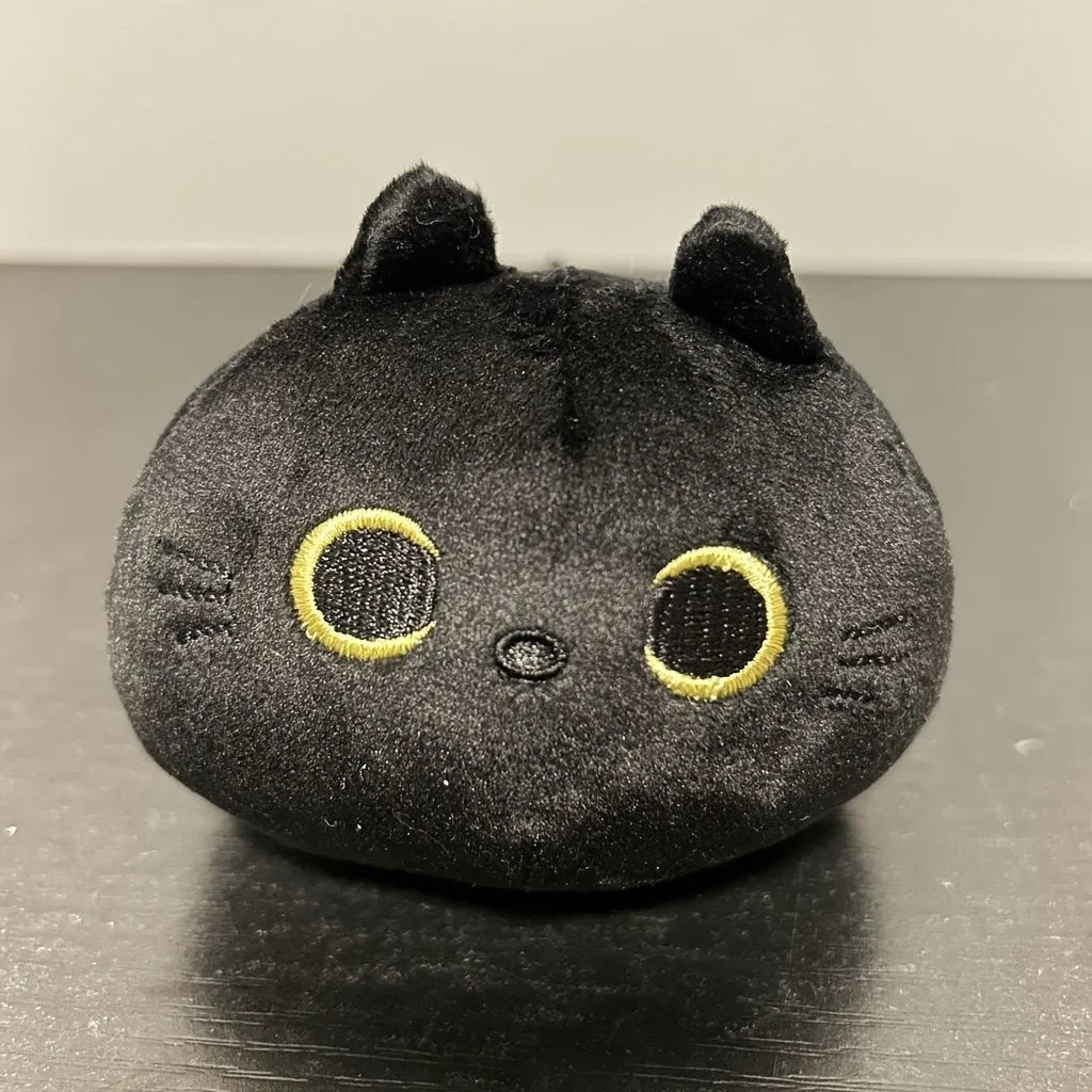 Fluffy black cat plush toy stuffed animal soft nap cushion home decoration creative kids birthday gift