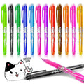 A set of heat-erasable gel pens with plastic shells and stainless steel nibs, showing the 0.5mm and 0.7mm options.