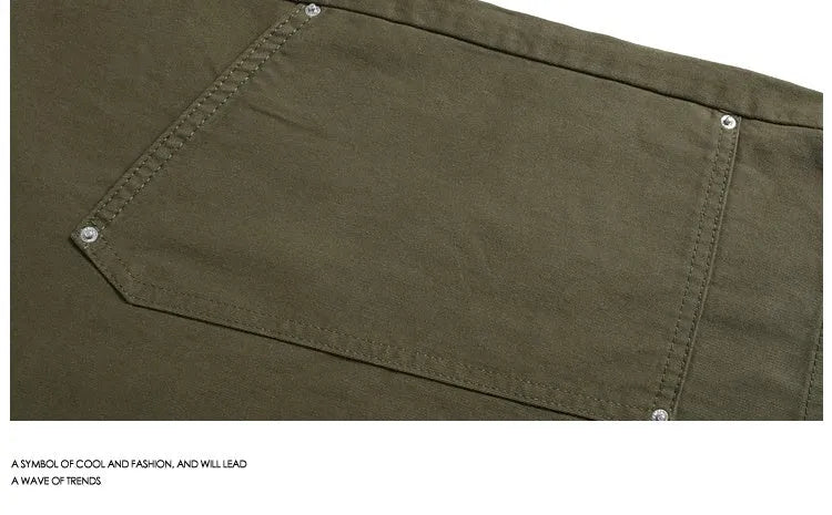 Workwear rivet cropped wide-leg shorts in apricot, red, and army green, mid waist