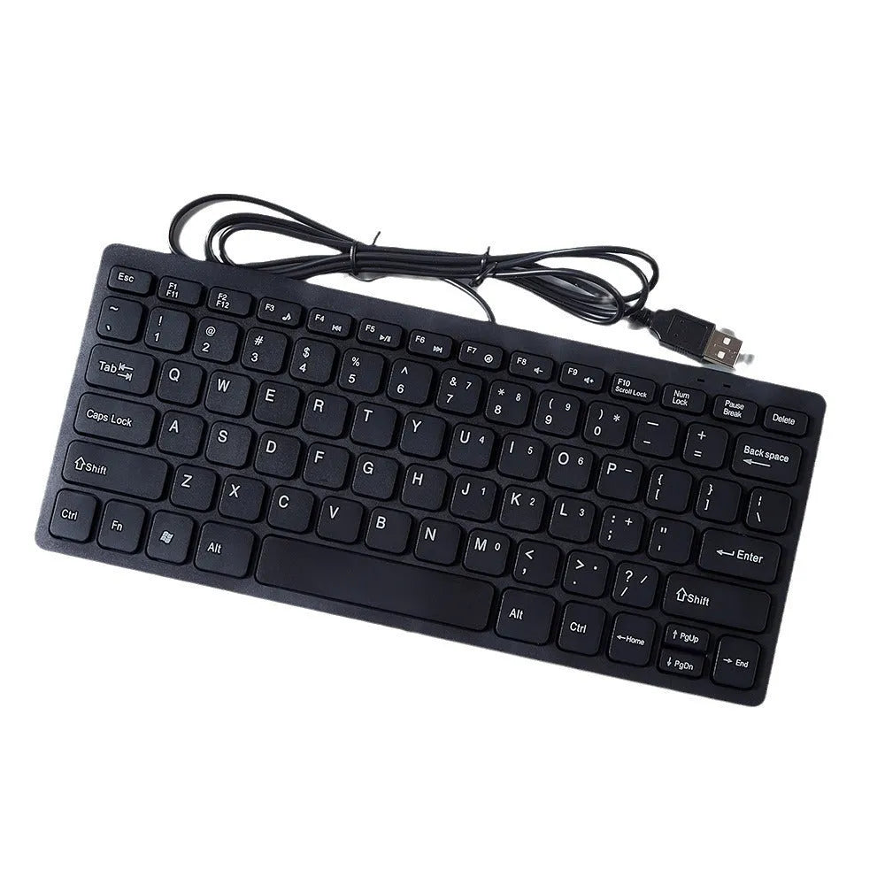 Mini wired USB keyboard in four colours with noiseless keys for laptop and desktop use