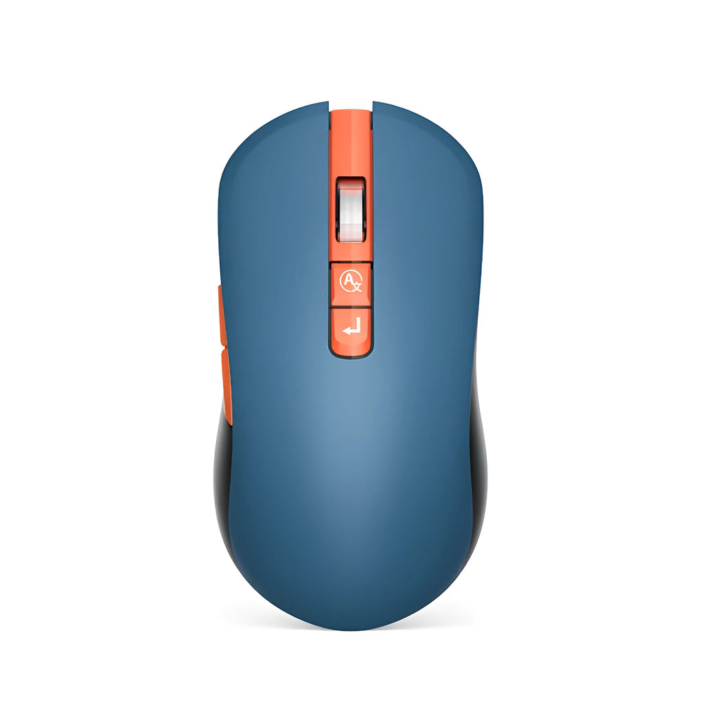 IFLYTEK black wireless gaming mouse with voice translation microphone on a desk.