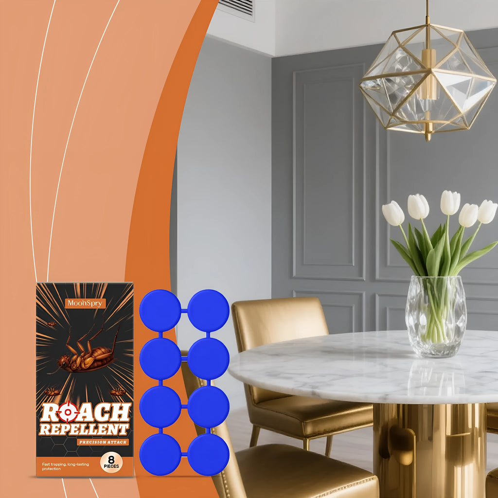 Pack of eight cockroach bait adhesive trap stations for indoor kitchen pest control