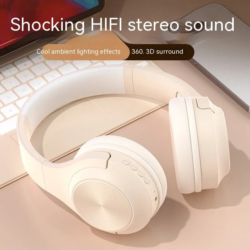Personalised wireless Bluetooth headset in Ivory White, Chalk Black or Youth Green colour with head-mounted design