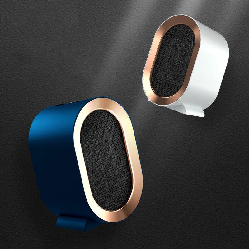 Desktop ceramic heater with mechanical controls available in multiple colours with international plug options