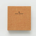 Cotton and linen loose-leaf pocket photo album for 3-inch and 5-inch prints, beige colour, closed view
