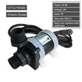 Threaded DC water pump for solar heating systems with engineering plastic housing and horizontal orientation