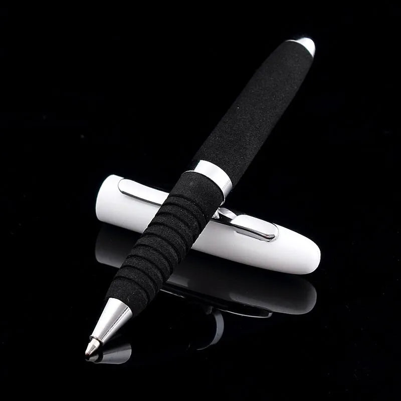EVA metal cap mini ballpoint pen in silver showing compact 112mm size and bullet tip.