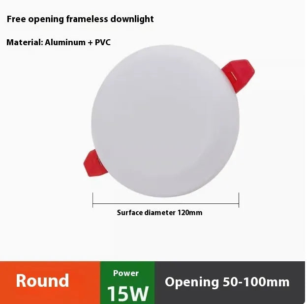 Adjustable Hole Tube Ultra-thin LED Panel Light in square shape, aluminium body, white light