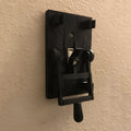 Retro-style white mechanical light switch with single control, made from PLA plastic.