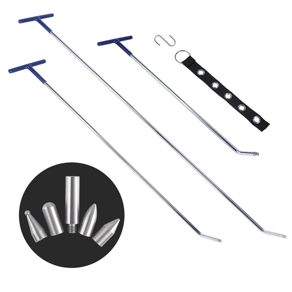 Alloy steel car dent repair hook crowbar three-piece tool set for auto body maintenance