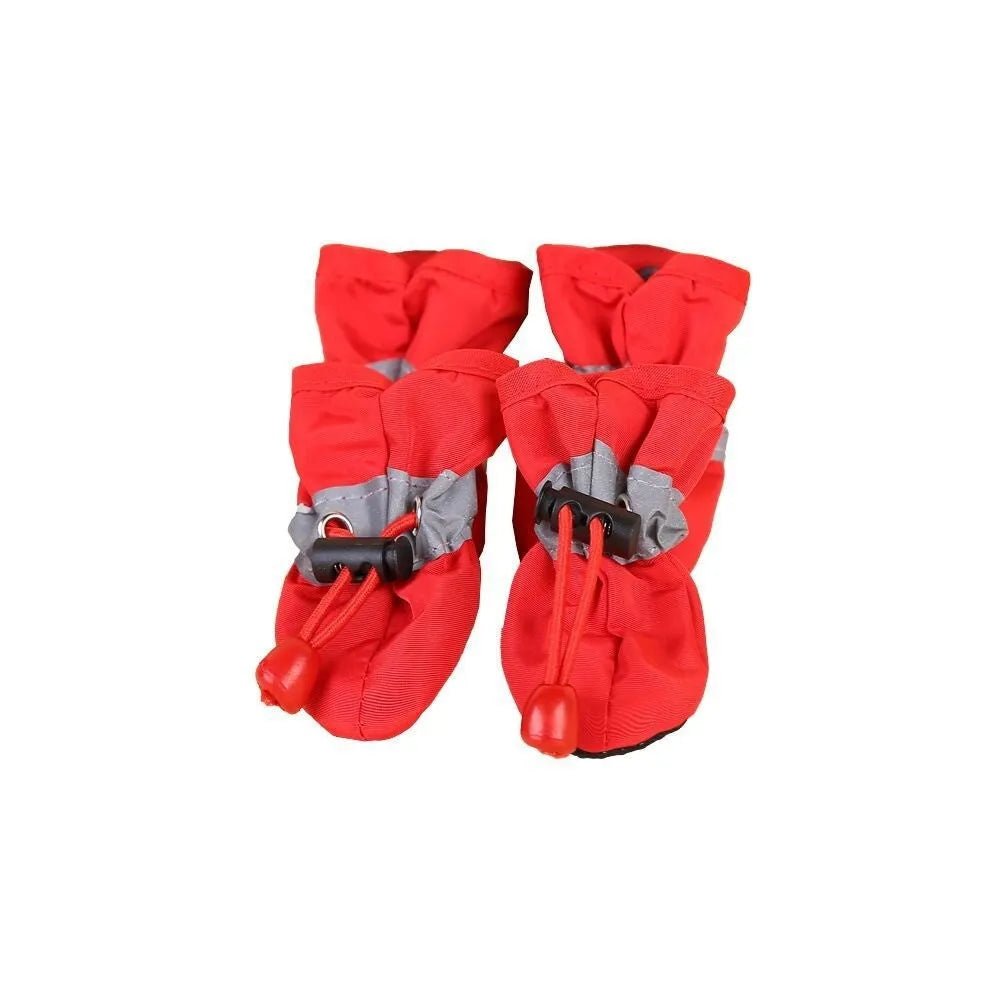 Set of four breathable cloth dog shoes with soft sole in multiple colours for small and medium breeds
