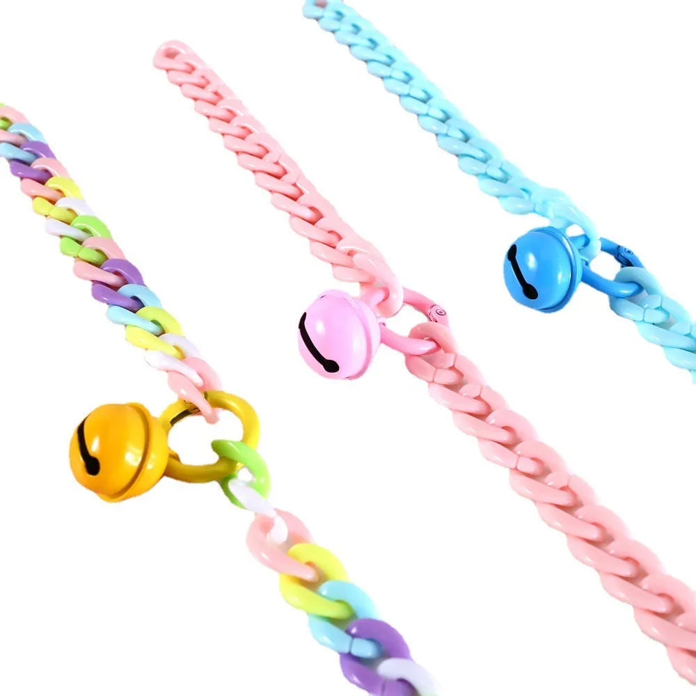 Adjustable pet collar in macaron candy colours with S and M sizing options for cats, dogs and rabbits