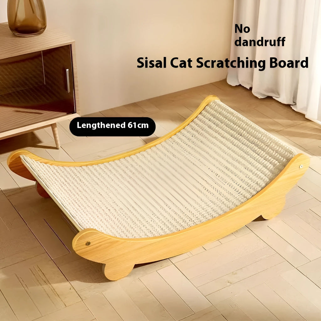 Sisal cat scratch board with natural sisal blanket scratching surface in small and large size options