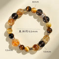 Women's natural yellow tower string crystal bracelet with 10mm Jinba beads