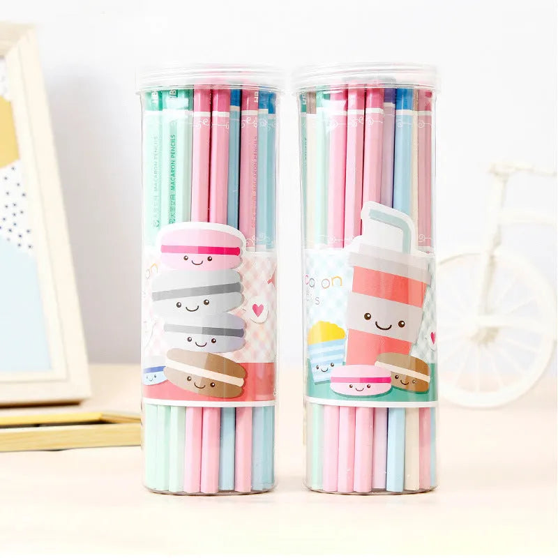 Basswood six-angle thermal transfer pencil with HB refills in 50-piece barrel packaging