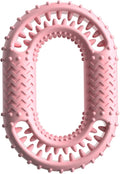 Blue green pink O-ring dog chew toy for aggressive chewers, 12.5cm diameter heavy-duty dental toy