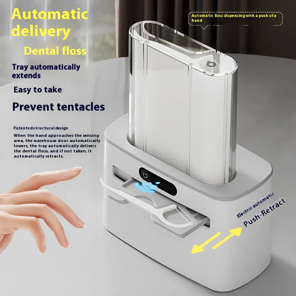 Intelligent induction dental floss box automatic electric pop-up rechargeable lithium battery plastic dark gray
