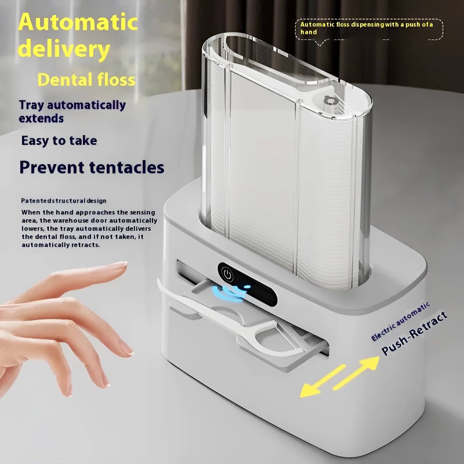 Intelligent induction dental floss box automatic electric pop-up rechargeable lithium battery plastic dark gray