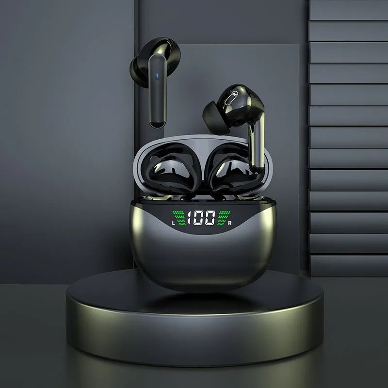 Black wireless Bluetooth earplug headset with PC+ABS body and Jerry chip