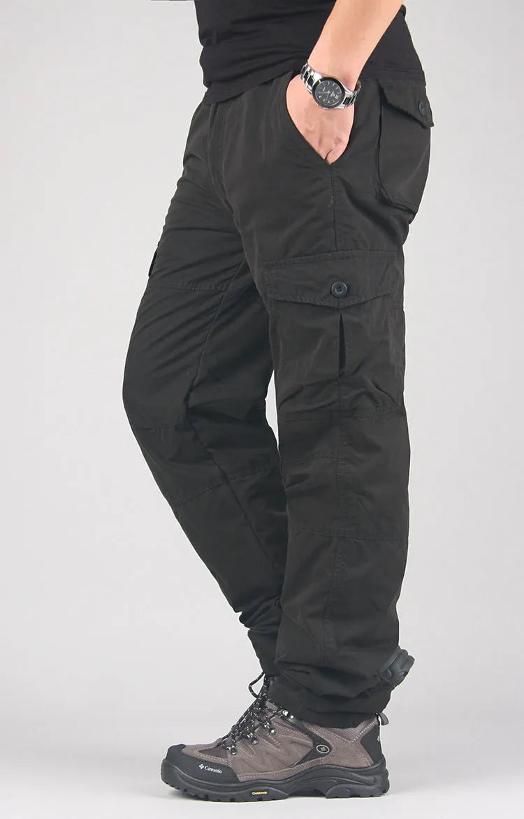 Men's thick cotton overalls with wool lining in khaki, black and army green colours
