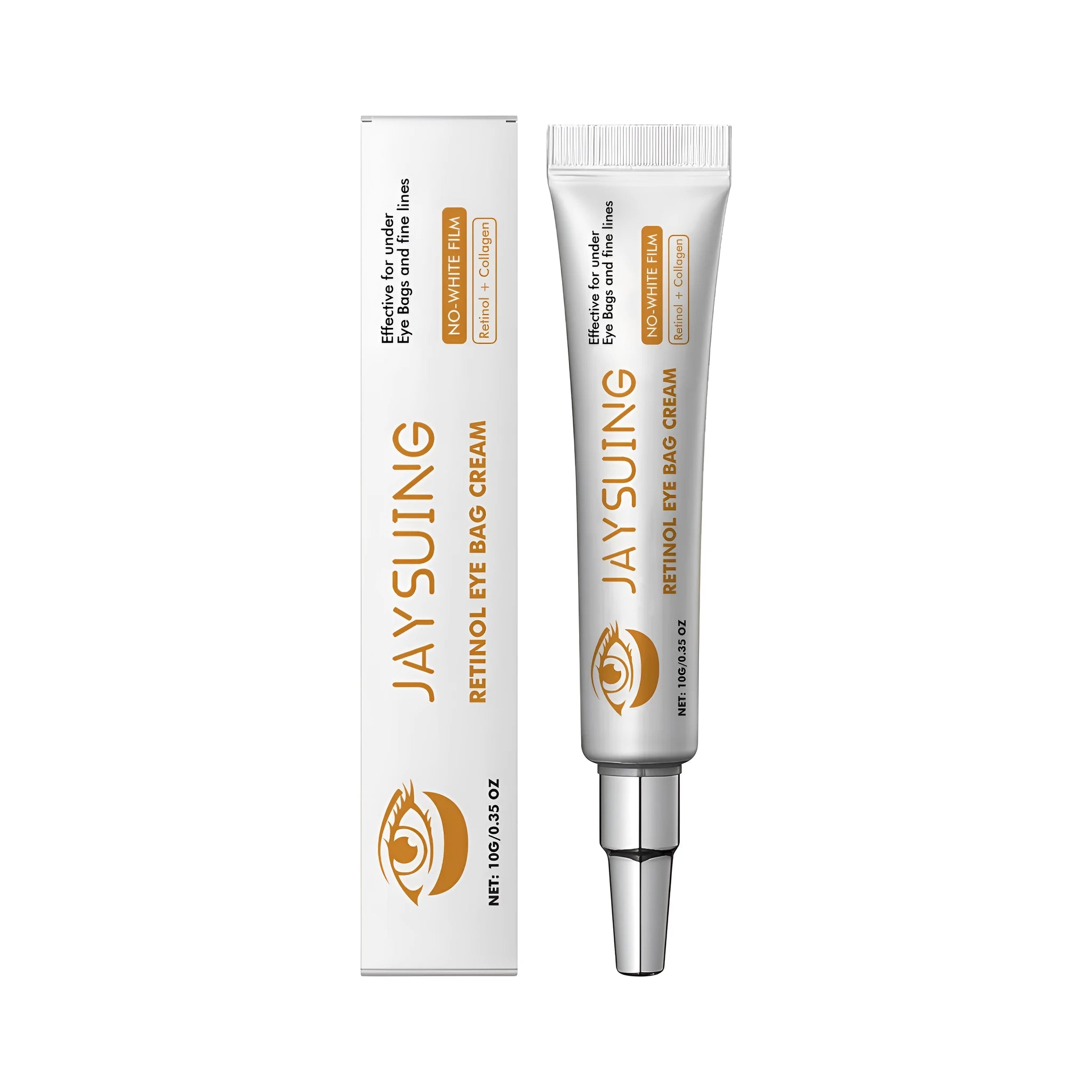 10g retinol anti-ageing eye cream container with hyaluronic acid and collagen gel formula