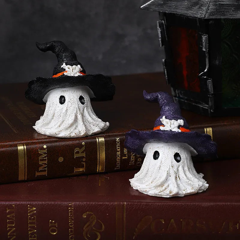 Resin wizard hat ornament in purple or black for Halloween Christmas party Easter decorations