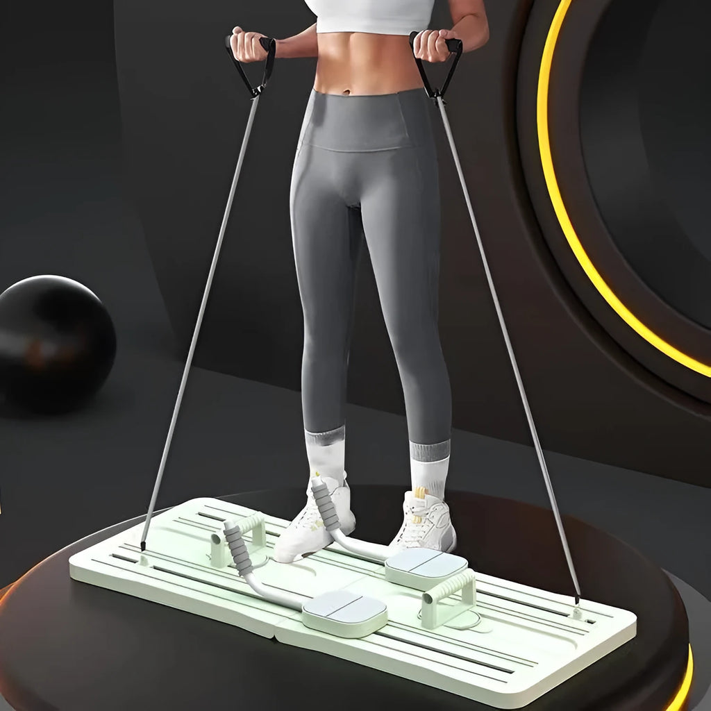 Foldable PP belly panel board in black, pink and purple colour options for portable abdominal training