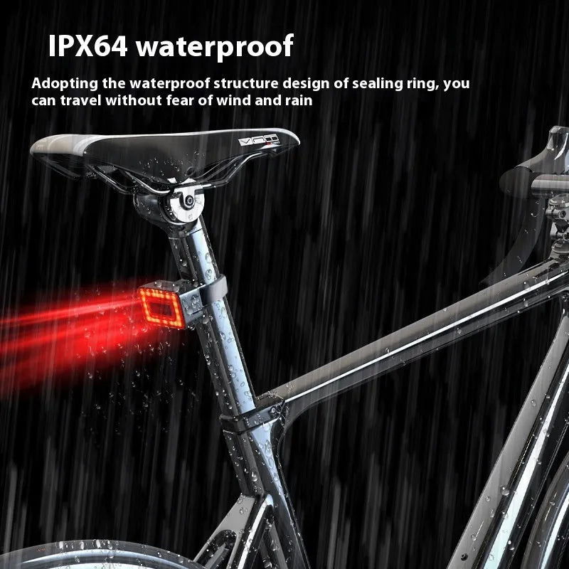 Radar detection bicycle taillight with dual bracket mounting and TYPE-C charging port