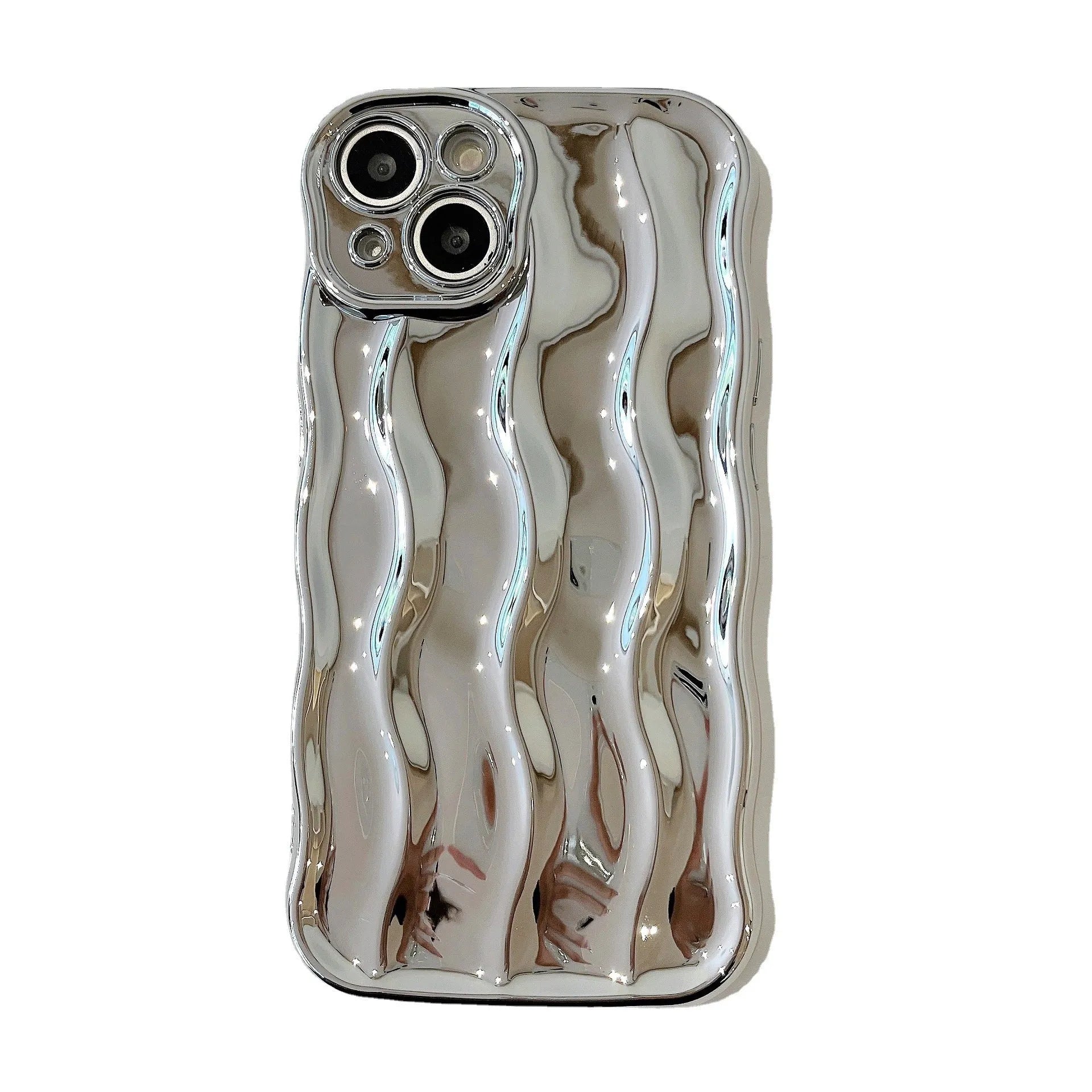 Electroplated wave stripe TPU phone case for iPhone 17 series in multiple colour options