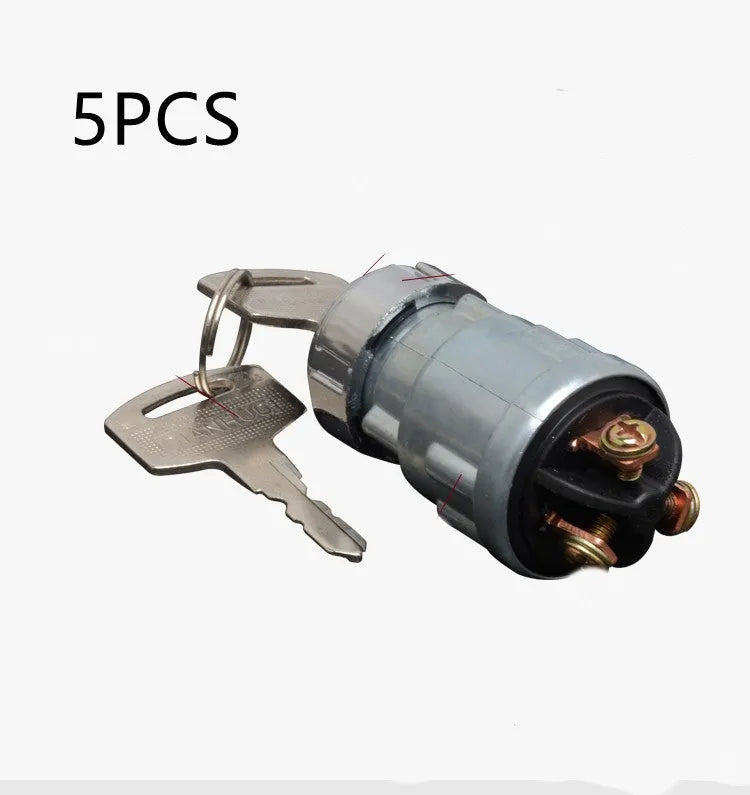 Copper car ignition switch and key for truck and forklift applications
