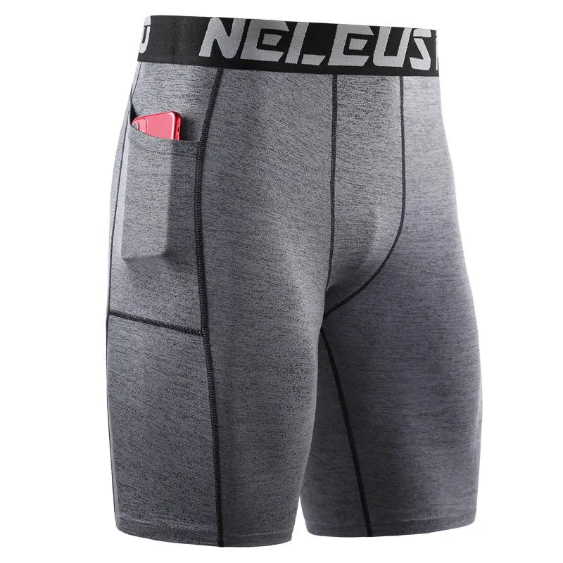 Men's black milk silk polyester tight shorts for running and fitness activities