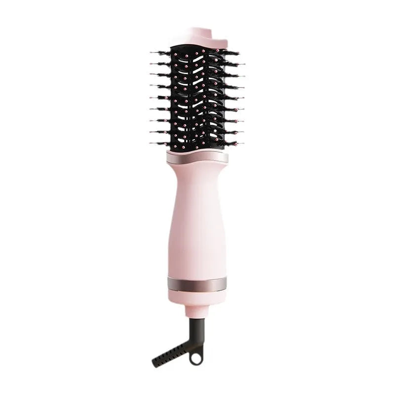 Pink multifunctional hair dryer dual-use comb and curling comb with constant temperature feature