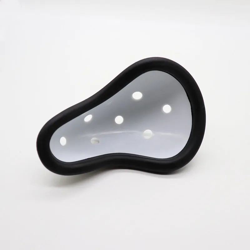 Rubber sports genital protector for adult and children, used in hockey rugby boxing.