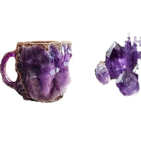 A solid purple resin coffee mug with a handle on a white background.