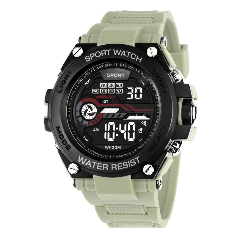 Fashion electronic watch for teenagers and students with digital display and colour options