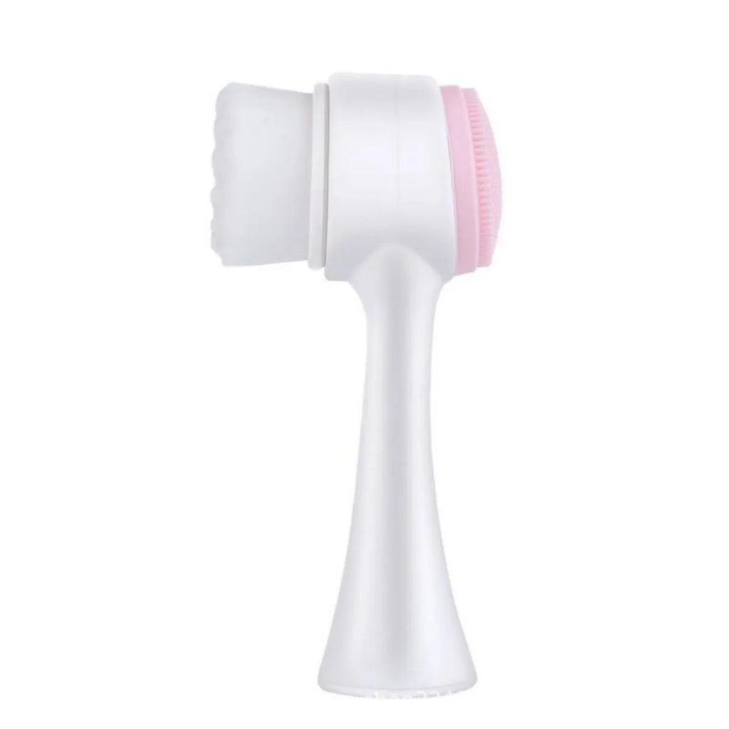 Blue and pink pet paw brush grooming tool for dogs and cats