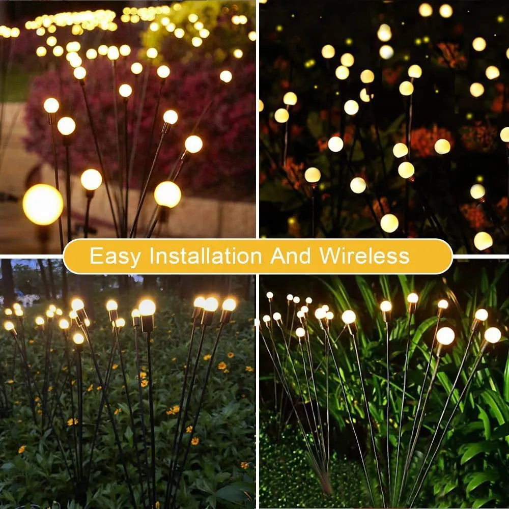 Solar-powered LED ground spike garden light with multiple head cluster options