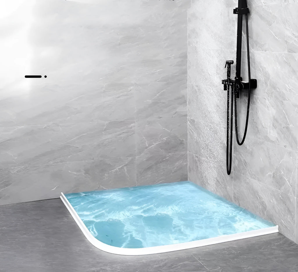 Flexible TPE bathroom water blocking strip for shower floor dry-wet separation, 30x40cm, grey
