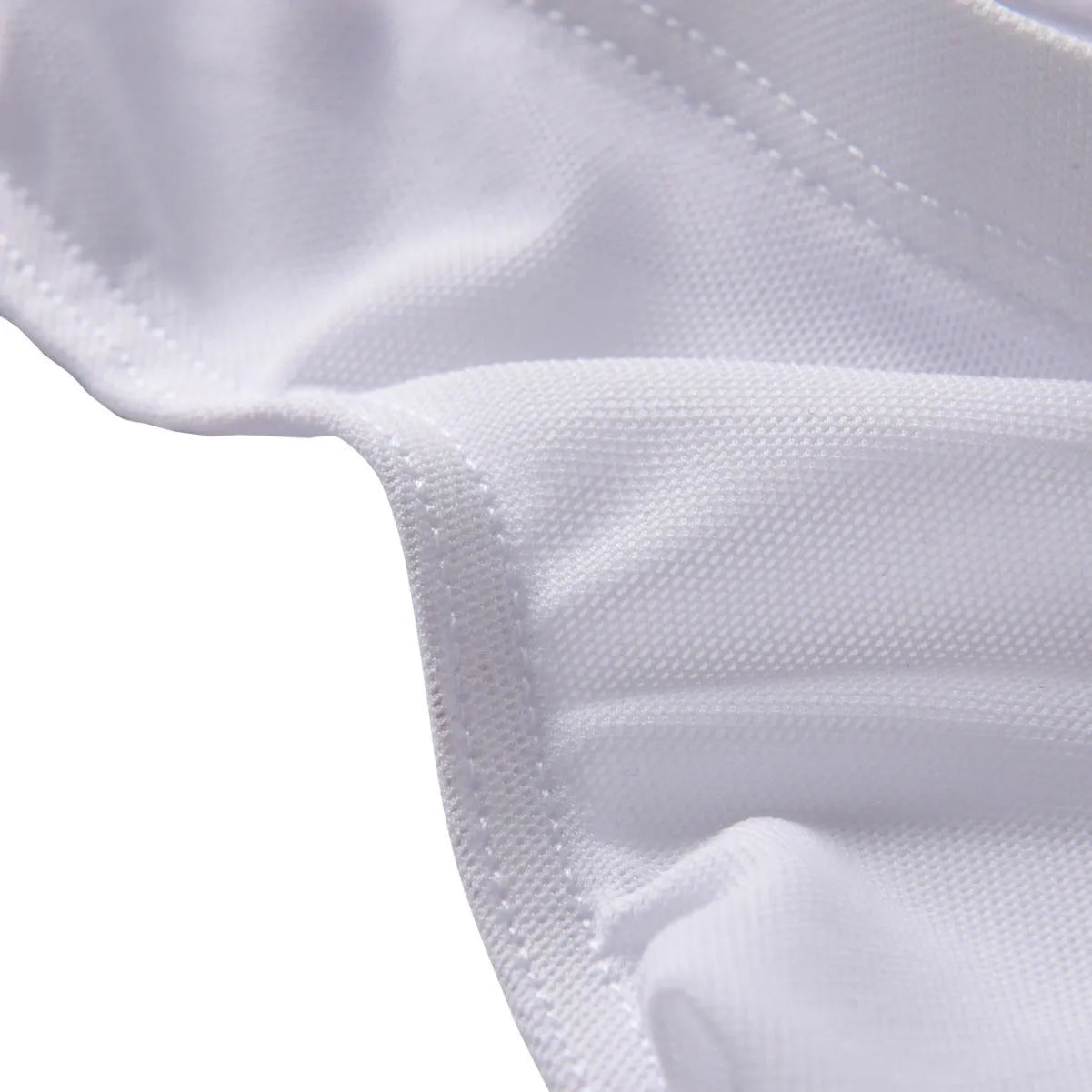 Men's black quick-drying nylon low waist briefs shorts on a plain background.