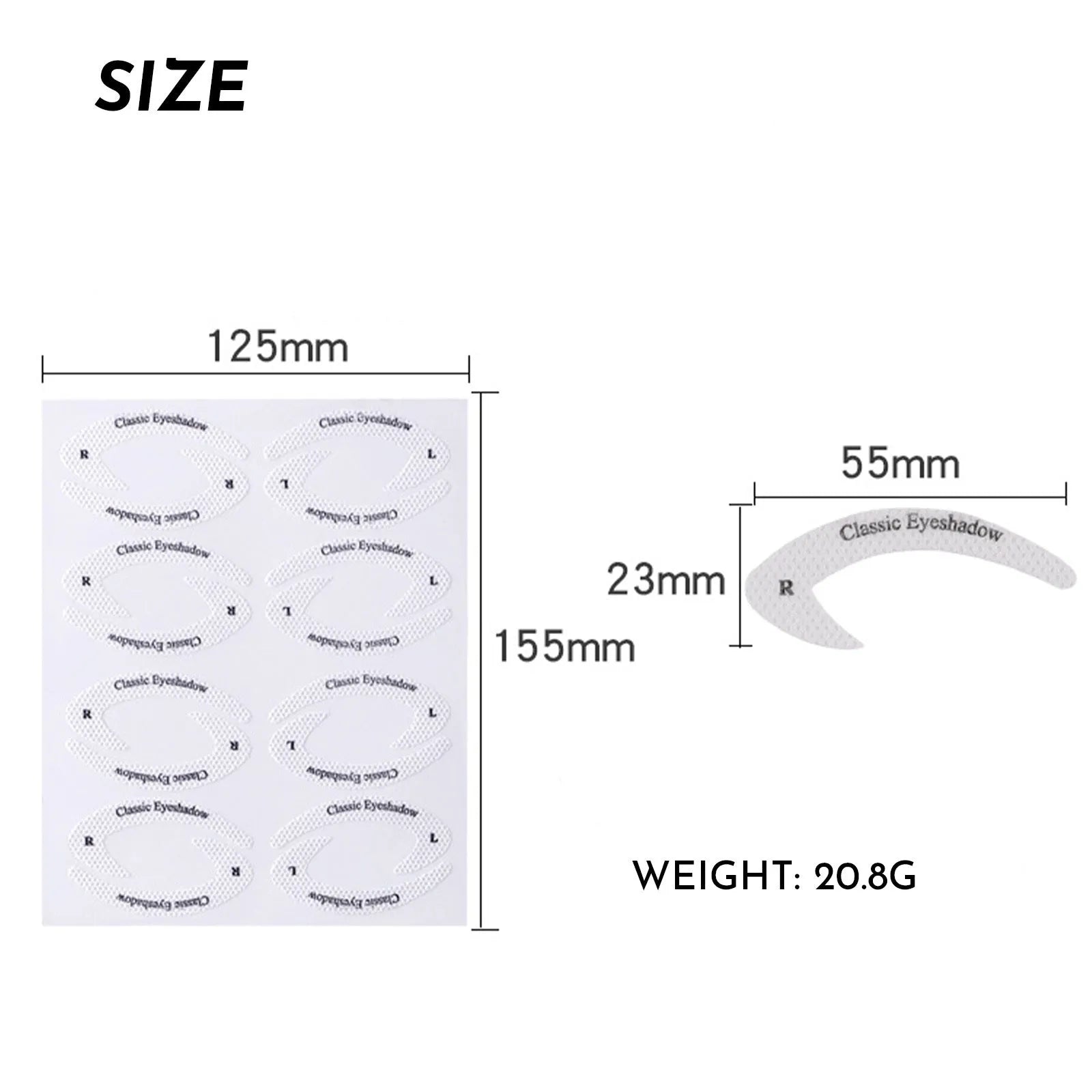 Set of four reusable flexible eyeliner sticker stencils for creating winged and cat-eye makeup looks
