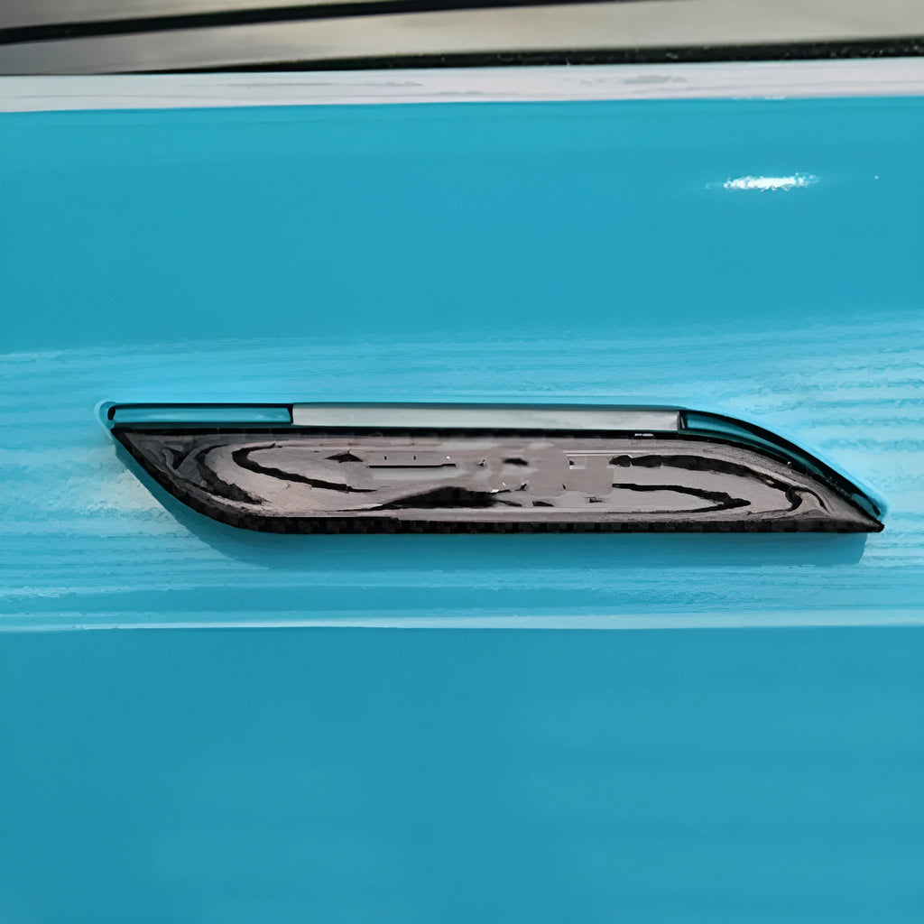 Carbon fibre door handle protection stickers for Tesla Model S in four-piece anti-scratch kit