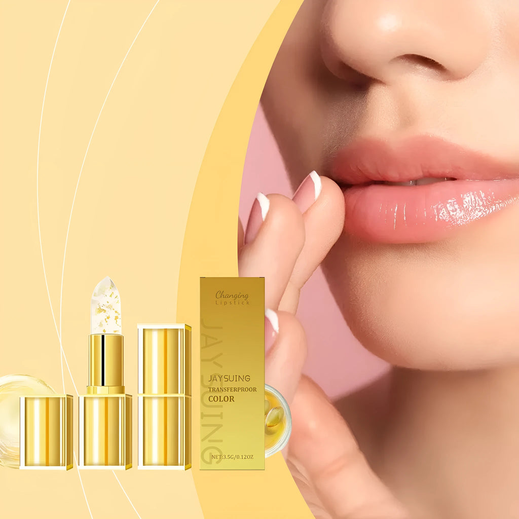 Gold foil discoloration nourishing lipstick in compact 2.6cm square case with 3.5g net content