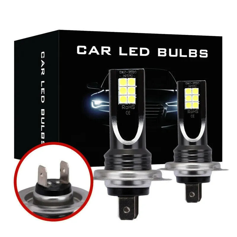 H7 110W LED fog lights with 12 SMD beads and white aluminium housing